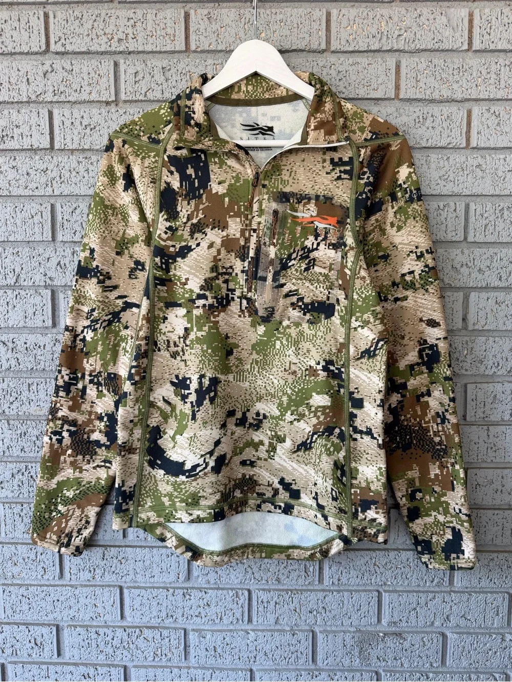 Sitka Core Mid Weight Zip-T Pullover Subalpine Camouflage Size Small